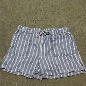blue & white striped shorts
